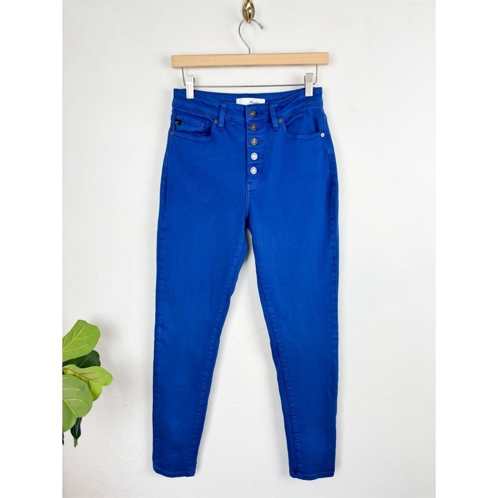 KanCan Cobalt Blue Exposed Button Fly Jegging Pants Sz 9/28